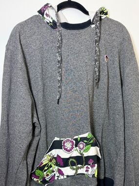 TRUKFIT Lil Wayne Gray Floral Pullover Hoodie Men’s 2XL Streetwear Y2K Rare XXL